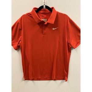 Nike Dri-Fit Men's Large Standard Fit Red Performance Golf Polo Shirt